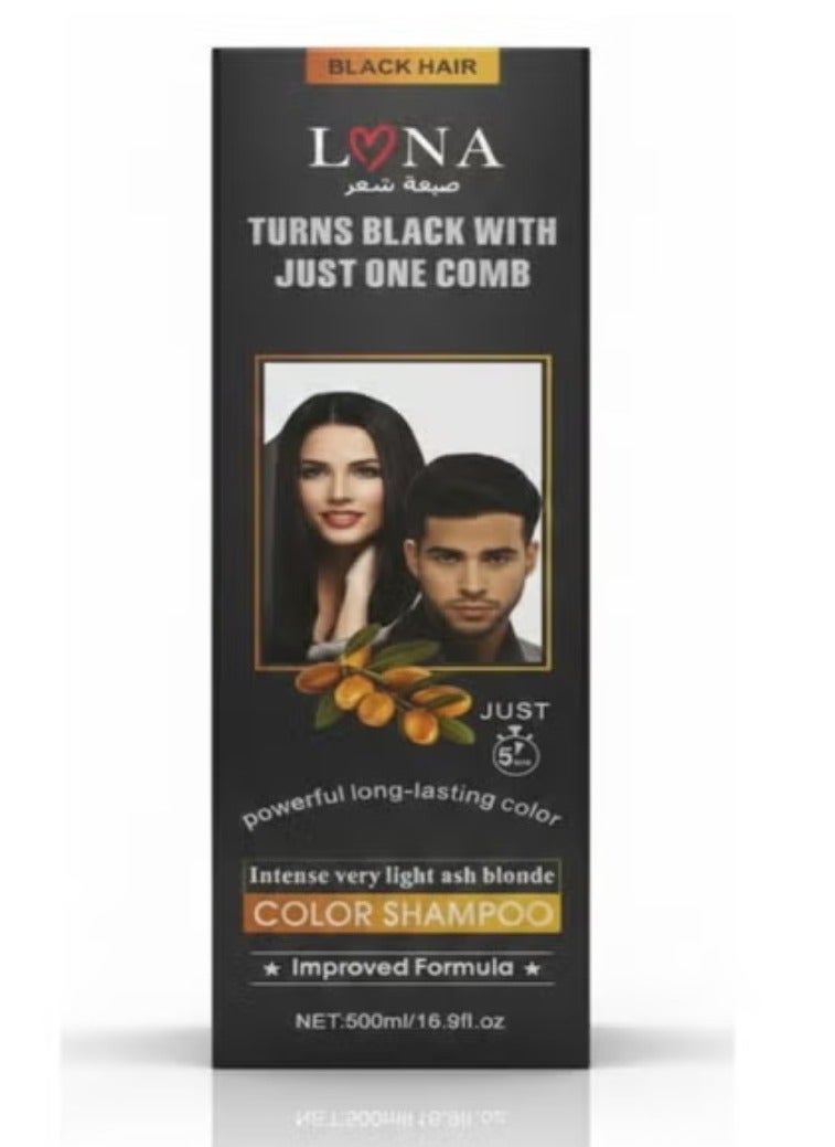 Luna Hair Color Shampoo in Black 500ml